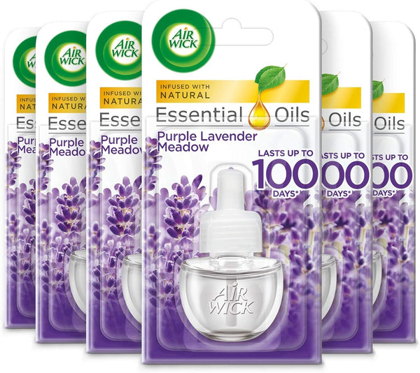 Air Wick Electrical Plug In Air Freshener Refill Lavender 17ml, (Total 6 Refills)