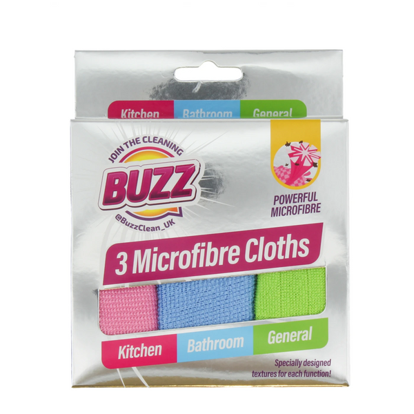 Buzz Microfibre Cloths 3 Pack