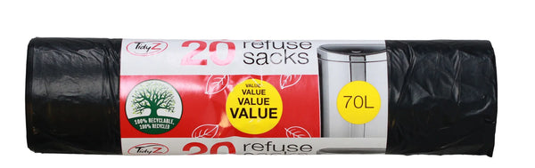 Tidyz 70L Refuse Sacks Extra Thick 20's