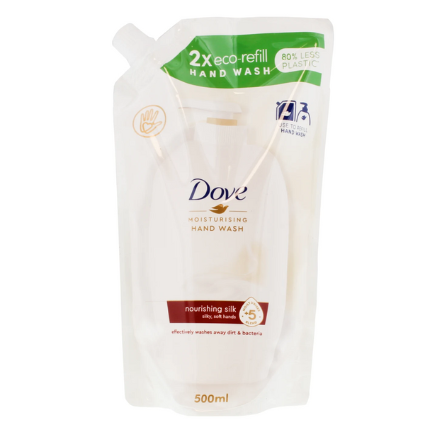 Dove 500ml Moisturising Hand Wash Nourishing Silk Eco-Refill