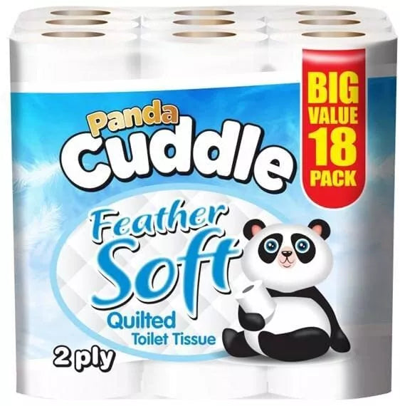 Cuddle 2Ply x 18 Toilet Roll Quilted Embossed Paper Luxury Tissue Rolls